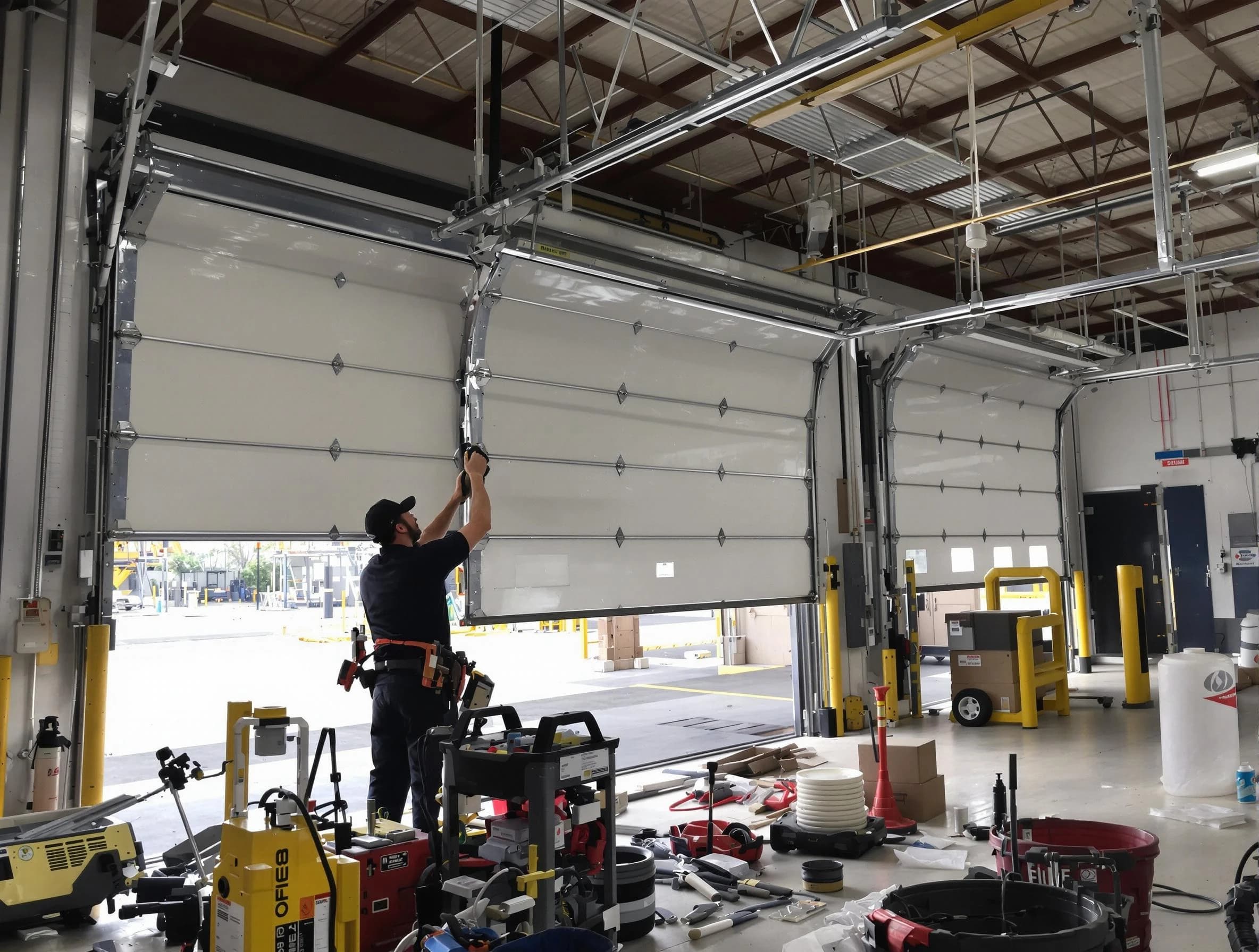 Choctaw Garage Door Repair technician performing commercial garage door repair in Choctaw
