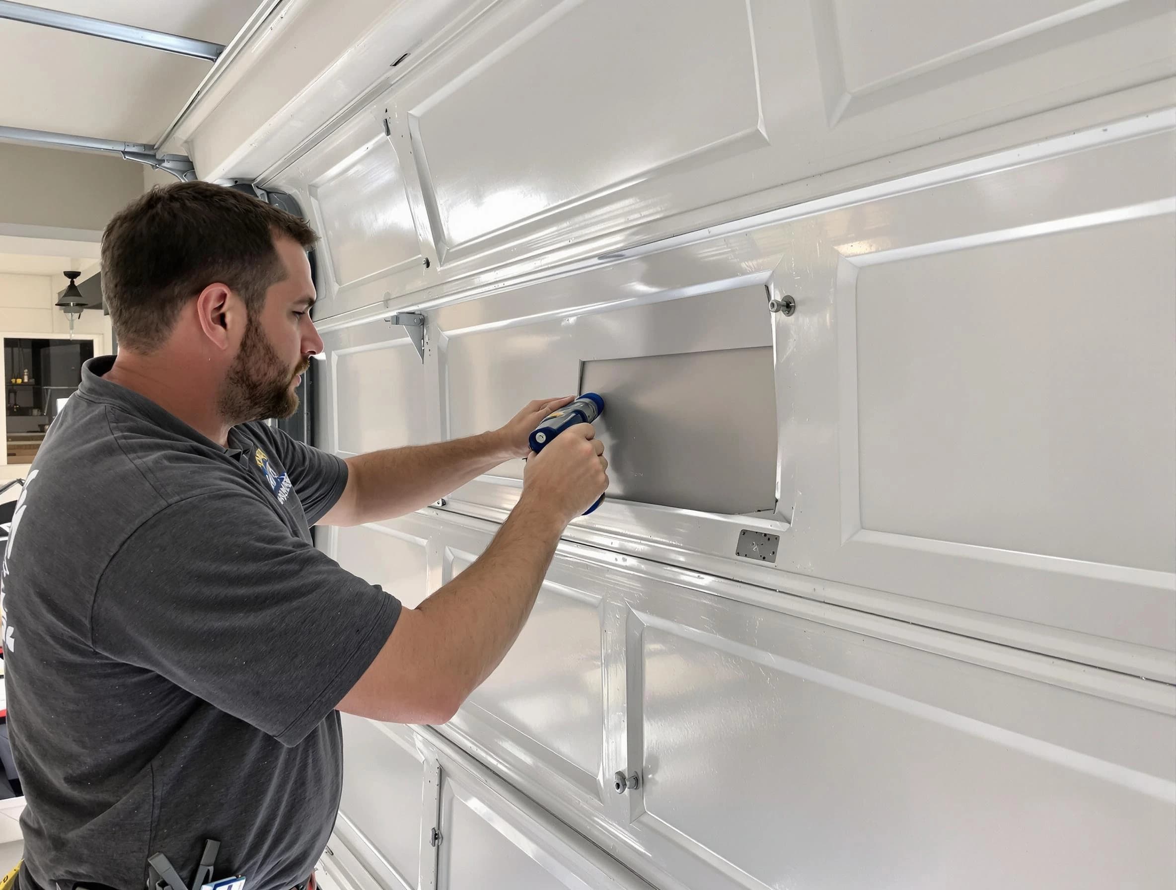 Garage door panel repair by Choctaw Garage Door Repair in Choctaw