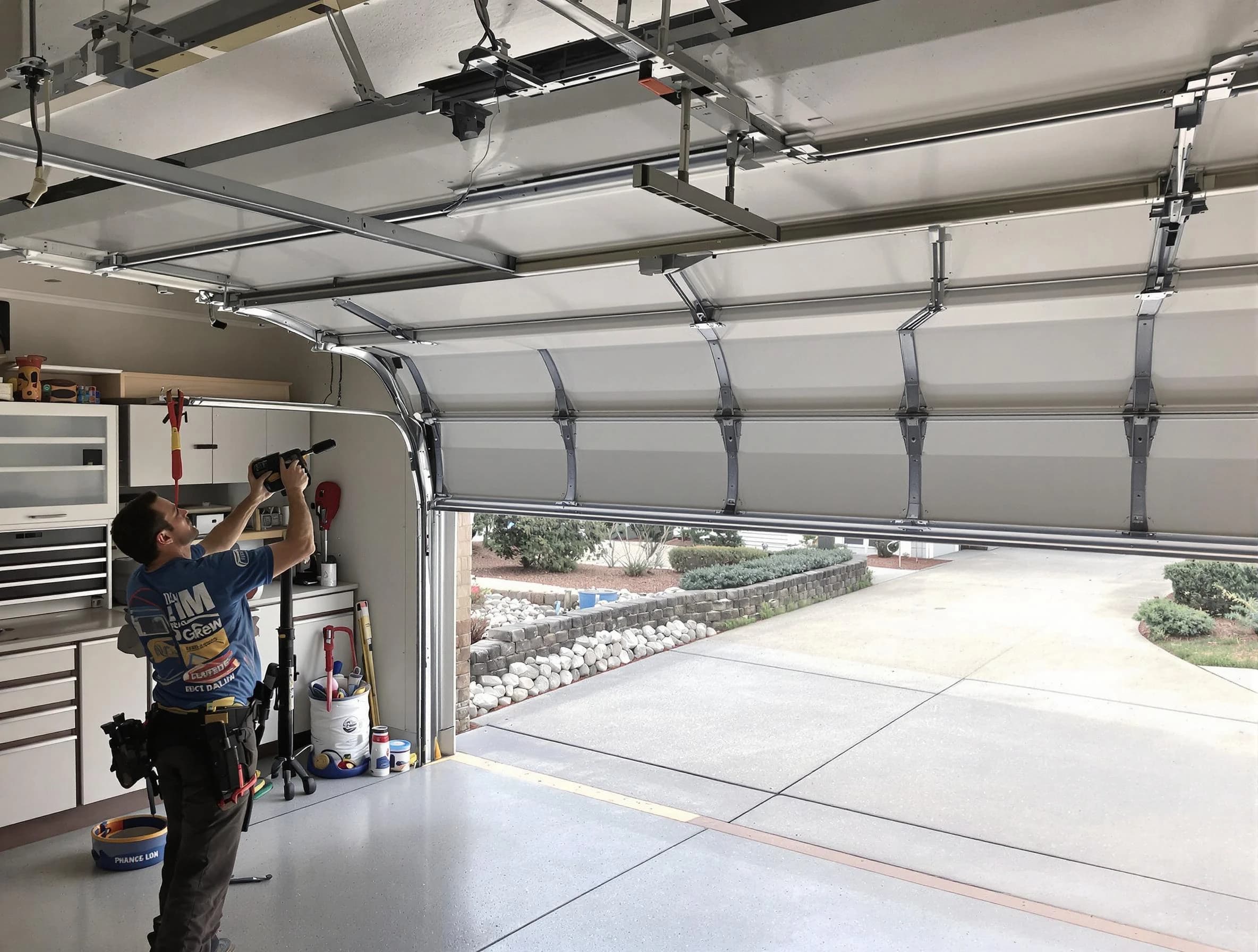 Garage door track repair service by Choctaw Garage Door Repair in Choctaw