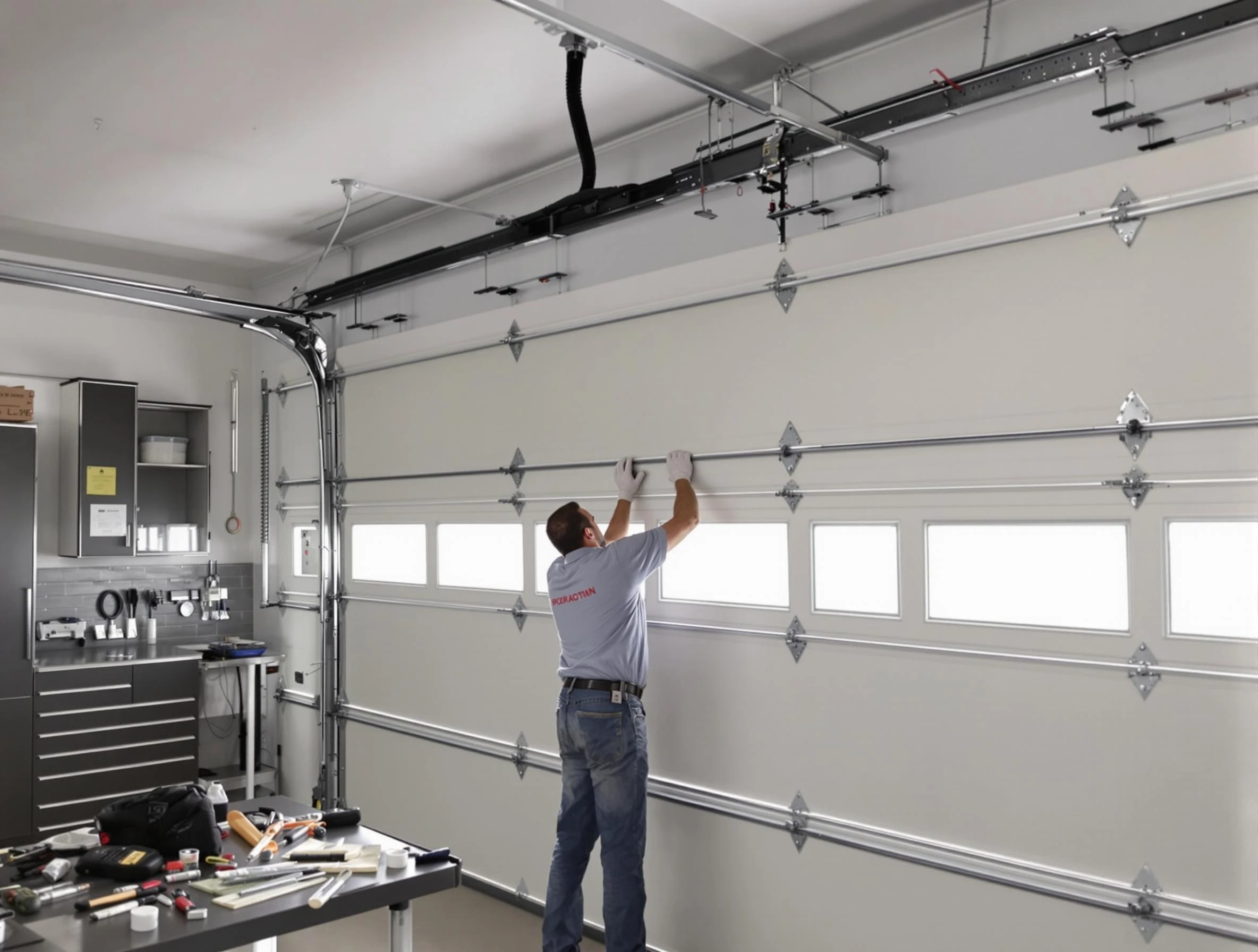 Garage Door Track Repair in Choctaw