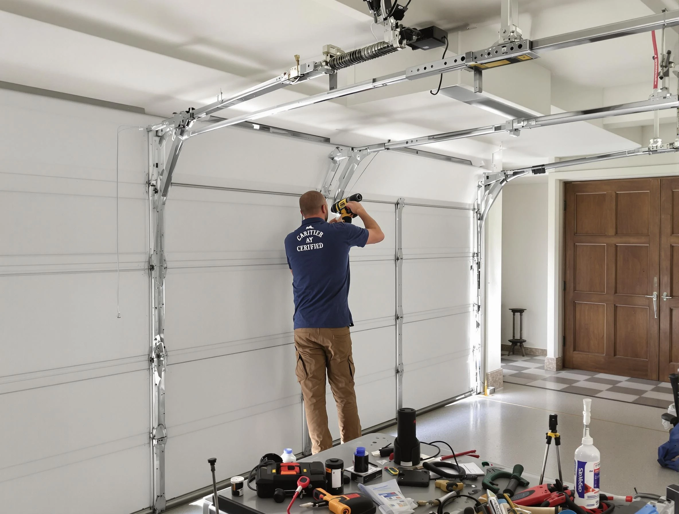 Choctaw Garage Door Repair certified technician performing precision garage door repair in Choctaw